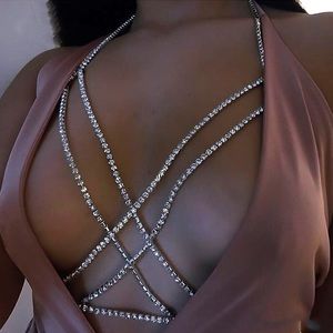 Sexy Crystal Rhinestone Cage Bra Harness